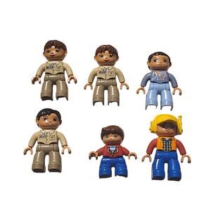Duplo Lot Of (6) Figure People Pieces Minifigures Mixed Men Women